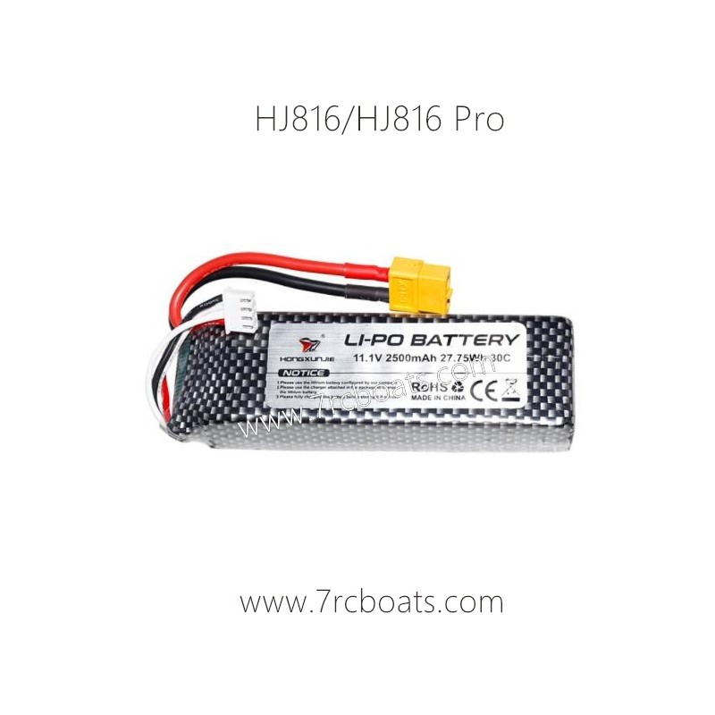 HONGXUNJIE HJ816 Pro RC Boat Parts Battery 11.1V 2500mAh 27.75 30C HONGXUNJIE HJ816 Pro RC Boat Parts Battery 11.1V 2500mAh 27.75 30C