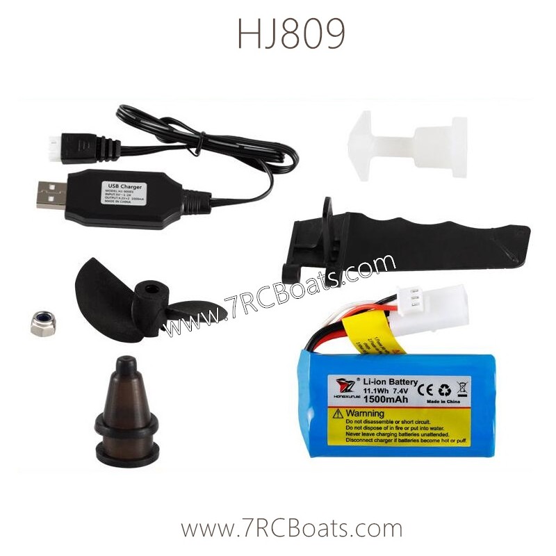 HXJ HJ809 RC Boat Parts Battery Rudder USB-Charger HXJ HJ809 RC Boat Parts Battery Rudder USB-Charger