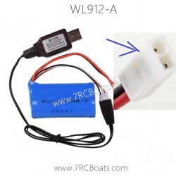 WLTOYS WL912-A Parts Charger and 7.4V Battery 1500mAh EL-Plug